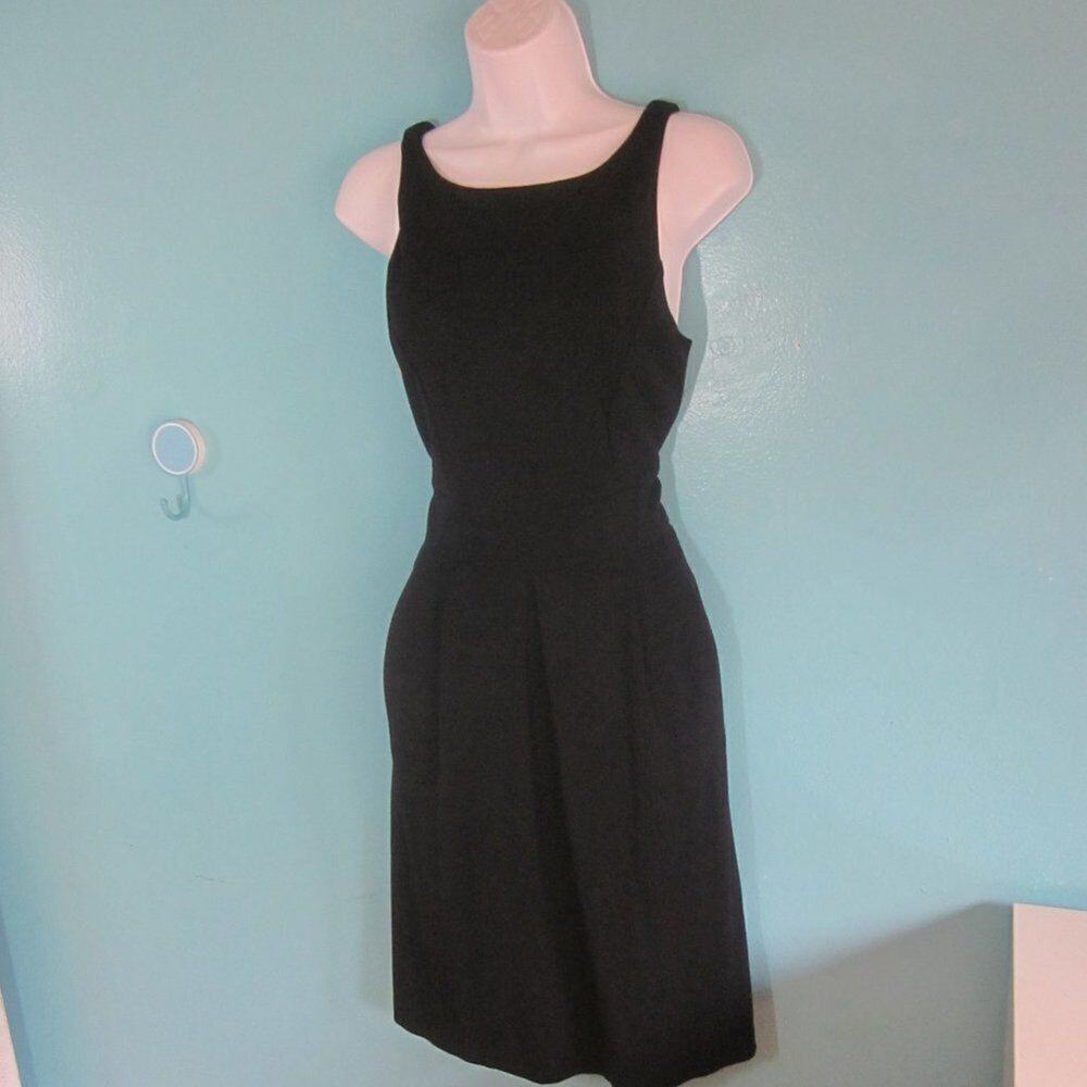Eva Franco Black Sleeveless Sheath Dress Size 2